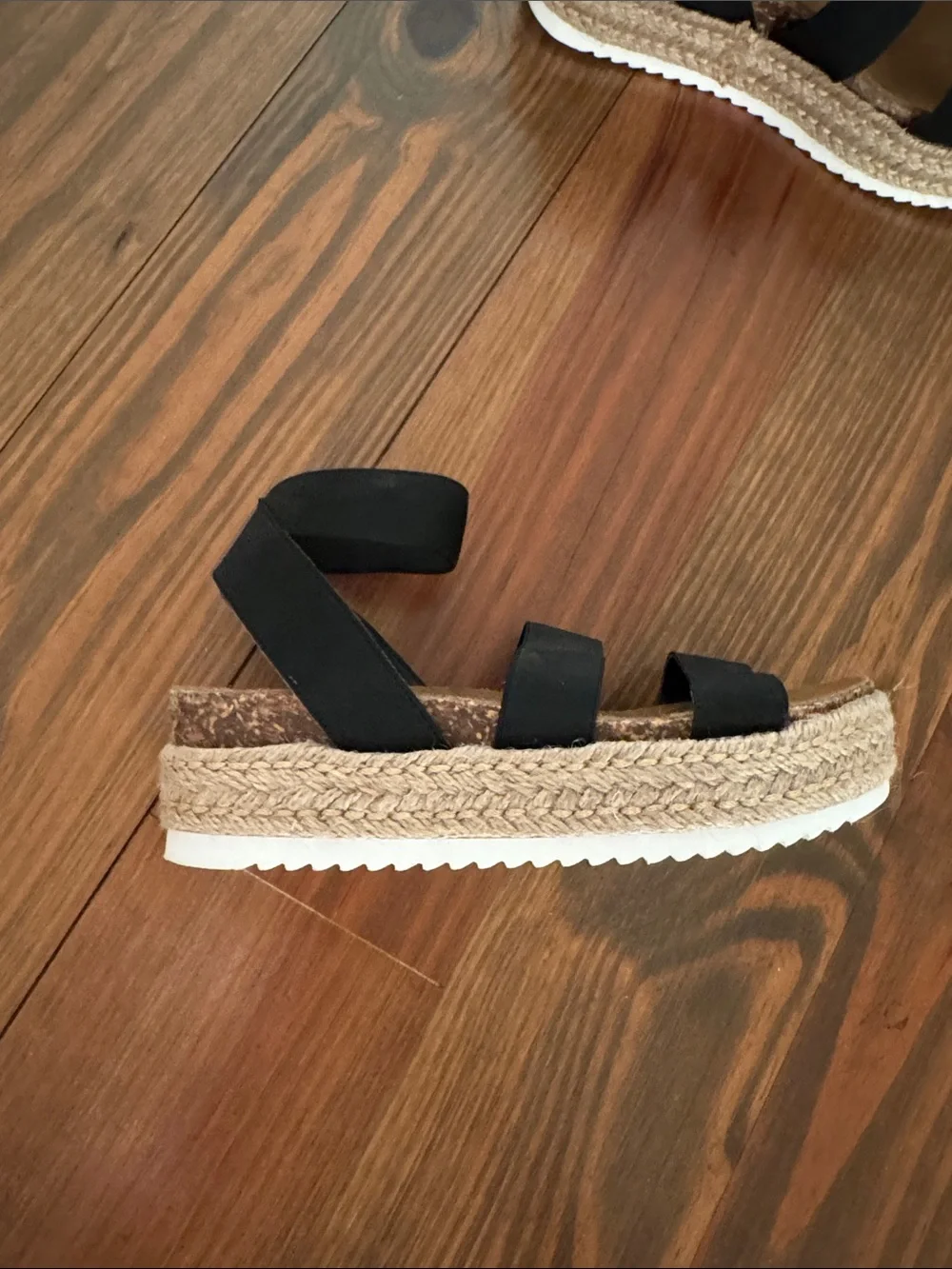 Steve Madden Black Espadrille Platform Sandals with Ankle Strap